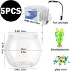 1 Gallon Aquarium Small Fish Tank Break-resistant Plastic Betta Fish Bowl Pet Cl