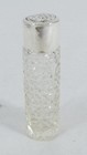 Antique Victorian 1899 Sterling Silver Hobnail Glass Scent Powder Pin Bottle Jar