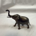 Brass Elephant Figurine Statue Trunk Up Ears Out Lucky Vintage