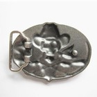 Skull Cowboy Rifles Western Metal Black Enamel Belt Buckle