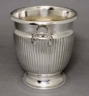 Wine Champagne Cooler Silver Plated Handles Flower Vase 8 dia 9 high