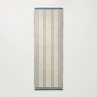 2 4 x7  Vertical Stripes Wool-cotton Blend Runner Rug Blue cream - Hearth   Hand