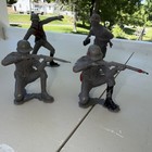 Vintage 1963 Marx German Toy Soldiers Lot - 4 Jumbo Army Men Mcmlxiii