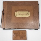 Antique 1920 s-40 s Photo Album And Black   White Photographs Snapshots 