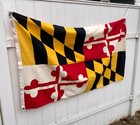 Vintage Maryland Flag 100  Cotton Defiance Bunting 36   x60    Excellent Condition