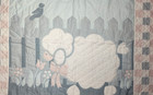 Handmade Lamb Sheep Baby Crib Quilt Blanket Pink White Blue Hearts Bird 32x42