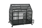 44 heavy Duty Pet Dog Cage Strong Metal Crate Kennel Playpen Wheels Portable