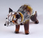 Miniature Hand Blown Boro Glass Fox Figurine 3 25  Long New