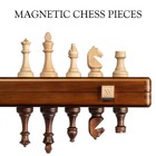 15 Magnetic Wooden Chess Set With 3 King  Portable Travel Game  2 Extra Queens