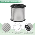 Faux Suede Leather Cord  50 Yards 5mm Flat Suede Leather Lace  silver Gray 
