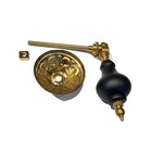 Drawer Pull -    eastlake Victorian Style Polished Brass With Black Knob
