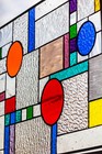  planetarium  Frank Lloyd Wright Insprd Tiffany Stained Glass 21 X 12 Inches