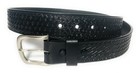Men s Black Leather Work Belt  Basket Weave Heavy Duty Uniform Work Casual Belt 