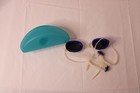 Speedo Swim Goggles Blue White W  Hard Protective Case Adjustable Uv Anti Fog
