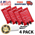 4 Pack Fire Blanket Fiberglass Hero Emergency Home Retardant Prepared 39  x39   