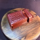 Don Hume Two Way Radio Pouch Size 3 x 5 5  Basketweave Brown Leather Case