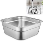 Square Stainless Steel Washing Bowl Stackable Kitchen Sink Vegetable Fruit Tub