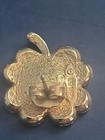 Earrings 4 Leaf Clover Avon Emerald  Green   Gold Toned Stud