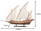 Pirate Xebec Galley Wooden Model 35  Corsair Barbary Mediterranean Sailing Ship