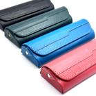 Genuine Leather Glasses Case Eyeglass Holder With Soft Lining     Multiple Colors
