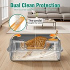 Oroley Stainless Steel Litter Box With High Sides Lid  Extra Large Xxxl Litte   