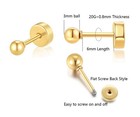 Dainty Flat Screw Back Ball Stud Earrings For 3mm Flatback Ball  14k Gold 