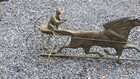 Antique Folk Art Weathervane Jockey Rider Horse