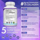 Multi Collagen Peptides Complex 1800mg   Types I  Ii  Iii  V  X   Premium Collag