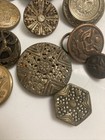 Vintage Antique Button Lot Twinkle Military Picture Glass Shank