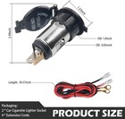 2pcs 12v 24v Cigarette Lighter Socket With Abs Cover And Extension Color  2pcs