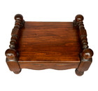 Antique English Footstool Bench Stool Joint Stool Turned Leg Carved Vintage
