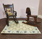 Vintage Dollhouse Miniature Nursery Lot 1 12 Scale - Nice Dark Wood 