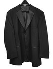 Men s Nwt Black Tuxedo Jacket      Satin Notch Lapels - 100  Wool - Big   Tall 70r