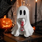 Ghost Figurine Holding Diet Coke Style Can Halloween Collectible Home Desk Decor
