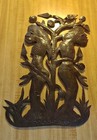 Unique Haitian Metal Wall Sculpture-2 Figures-artist Signed