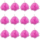 12 Pack Pink Plastic Cheerleading Pom Poms  Sports Dance Cheer Plastic Pom Pom 