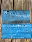 Vintage New Jersey Vanity License Plates Pair Fxyguy Embossed Blue