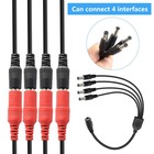 Dc Power Y Splitter Cable 1 Female To 4 Male Plug For Cctv Security Camera