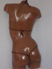New Exotic Pole Dancer Costume 2 Piece V Back Thong Bikini A b Cup Leopard