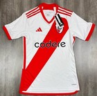 Adidas River Plate 23 24 White Red Home Soccer Jersey Ht3677 Men   s Size Small