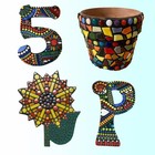 12mm Round Mosaic Tiles For Crafts  7oz Assorted Colors Glass Mosaic Pieces