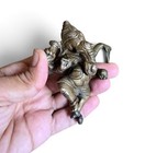 Vintage Brass Dancing Ganesha Statue Nritya Ganesha Idol Hindu God Altar Decor