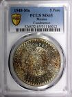 Mexico Silver 1948 Mo  5 Pesos Pcgs Ms65 Cuauhtemoc Nice Toned Km  465  12 