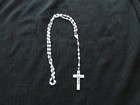 Vintage 1960s White Bead Crucifix Catholic Rosary-made In Italy-25  Long