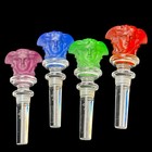 Rosenthal Versace Medusa Wine Bottle Stoppers Set Of 4 Frosted Crystal Colors 5 
