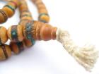 Inlaid Sandalwood Mala Beads 8mm Nepal Brown Round Wood 32 Inch Strand