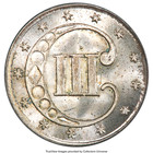 1851 3cs Three Cent Silver Pcgs Ms65 Cac