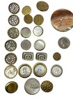 Vintage Brass Gold Tone Metal Button Lot 48 Victorian Sewing Clothes