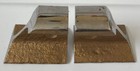 Vintage Antique Trolley Train Rails Tracks Bookends Metal Silver Gold Base Heavy