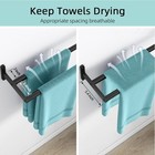 Double Towel Bar 24 In Racks For Bathroom Stainless Steel Matte Black New -a0030